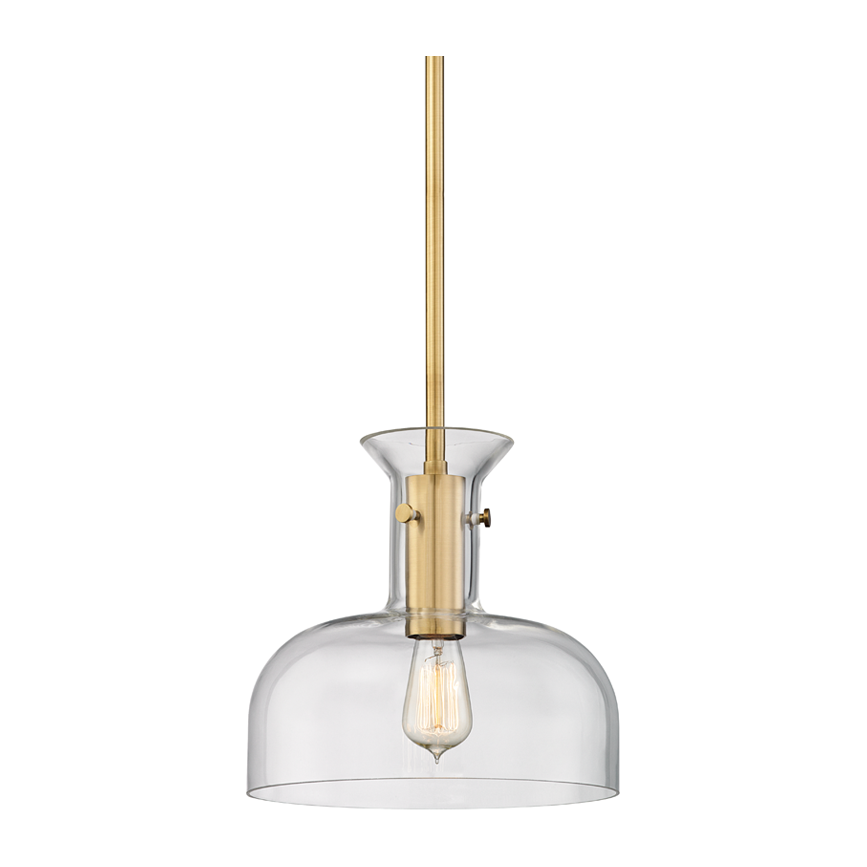 Hudson Valley Lighting Coffey 1 Light 12 inch Aged Brass Pendant Ceiling Light