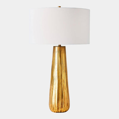 Global Views Chased Round Table Lamp Antique Brass