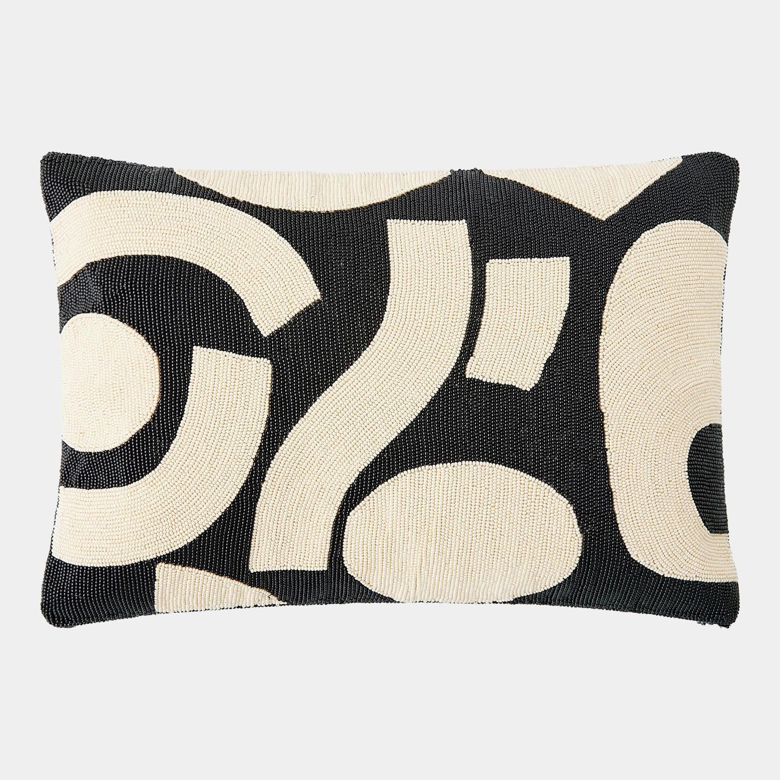 Global Views Puzzle Beaded Lumbar Pillow Clearance