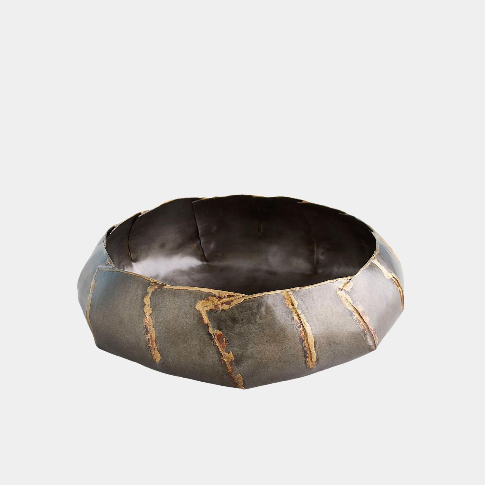 Global Views Armor Small Antique Gunmetal Bowl