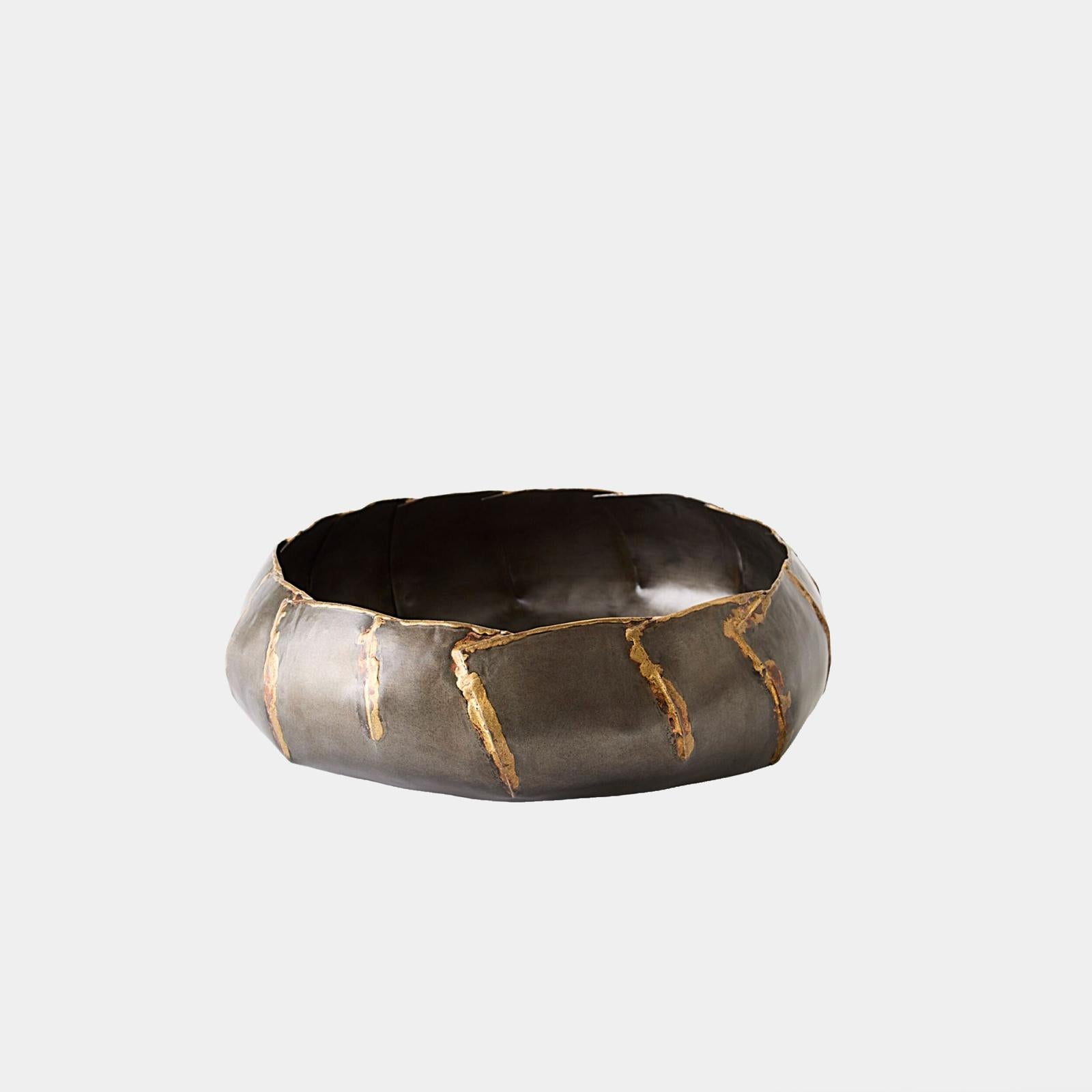 Global Views Armor Small Antique Gunmetal Bowl