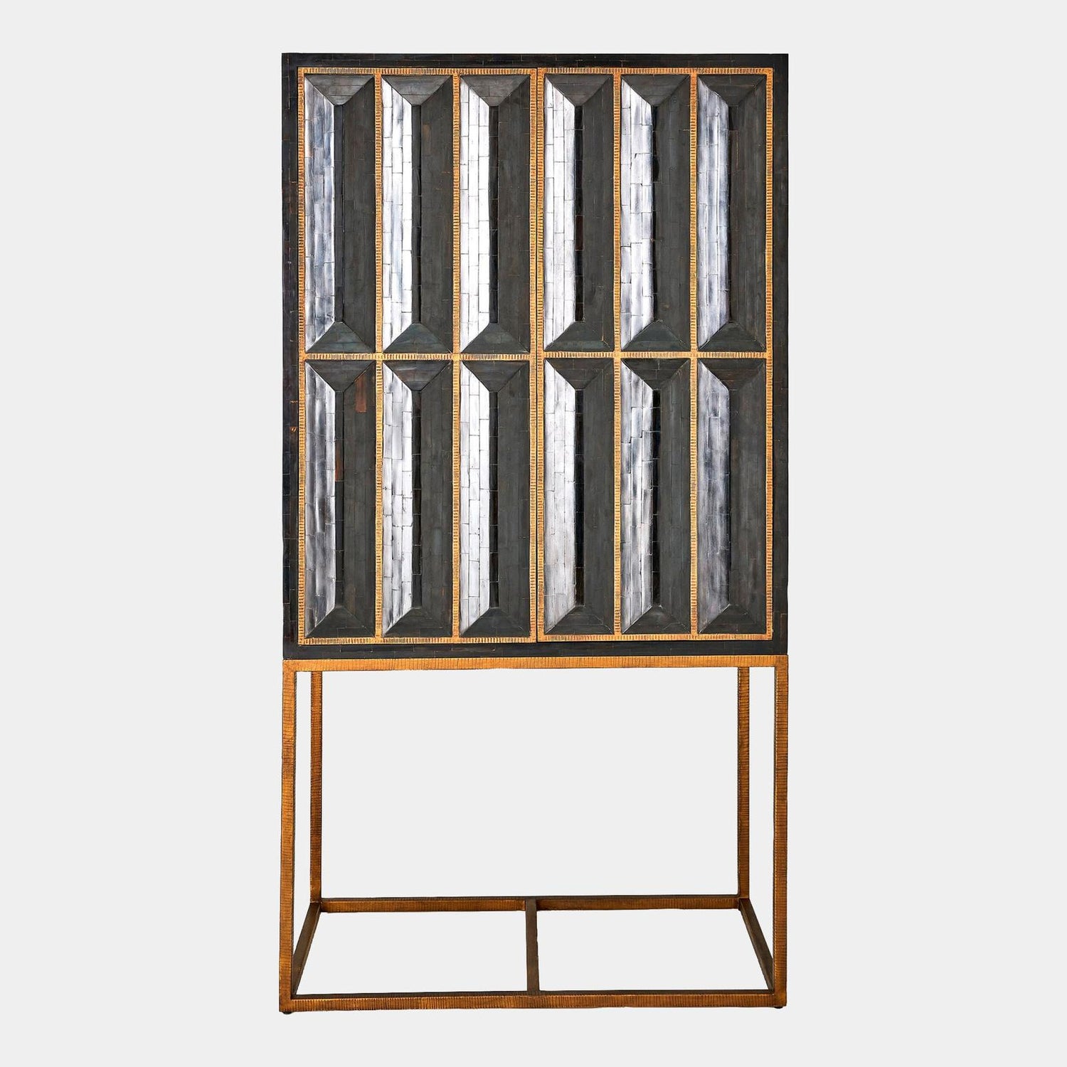 Global Views Bjorn Horn Black Inlay Bar Cabinet