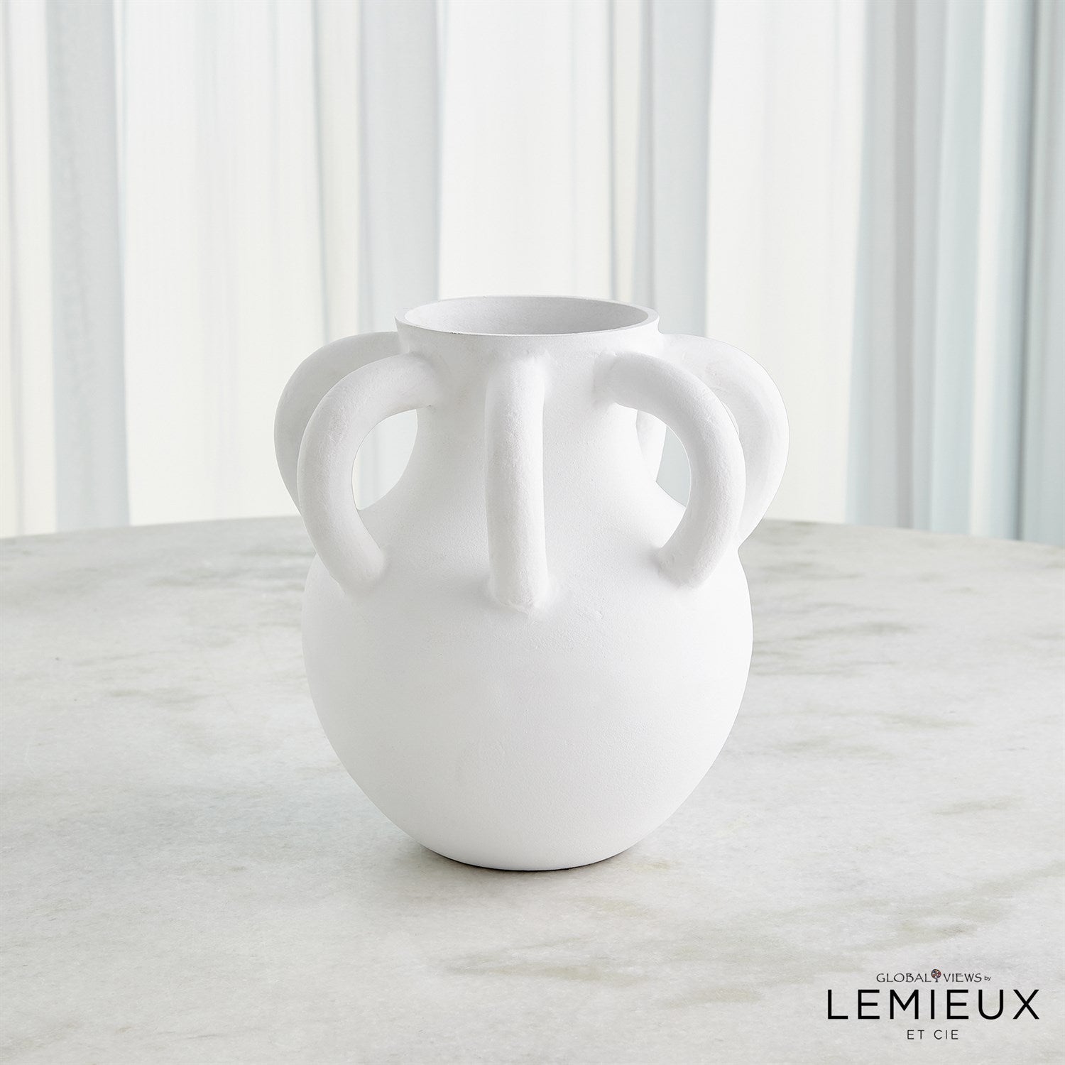 Global Views White Amphora Loop Vase