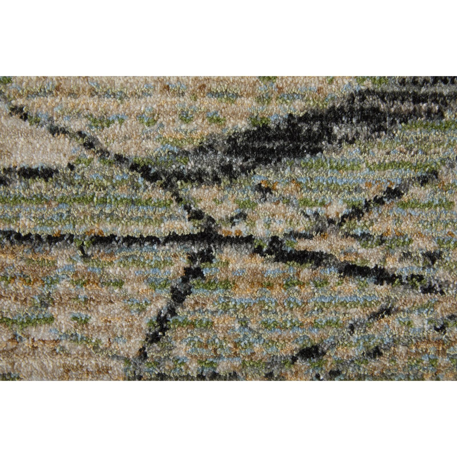 Feizy Sonora 39U8F Modern Abstract, Green/Tan/Ivory, Rug