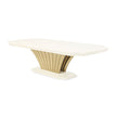 Michael Amini Fantosini Pedestal Dining Table - Creamy Pearl