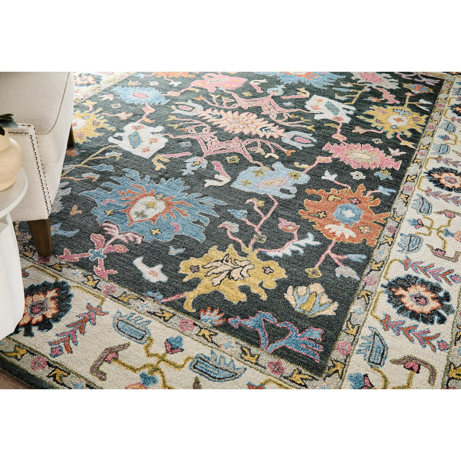 Feizy Springfield 8A47F Traditional Floral & Botanical, Gray/Ivory/Blue, 12' x 15' Rug