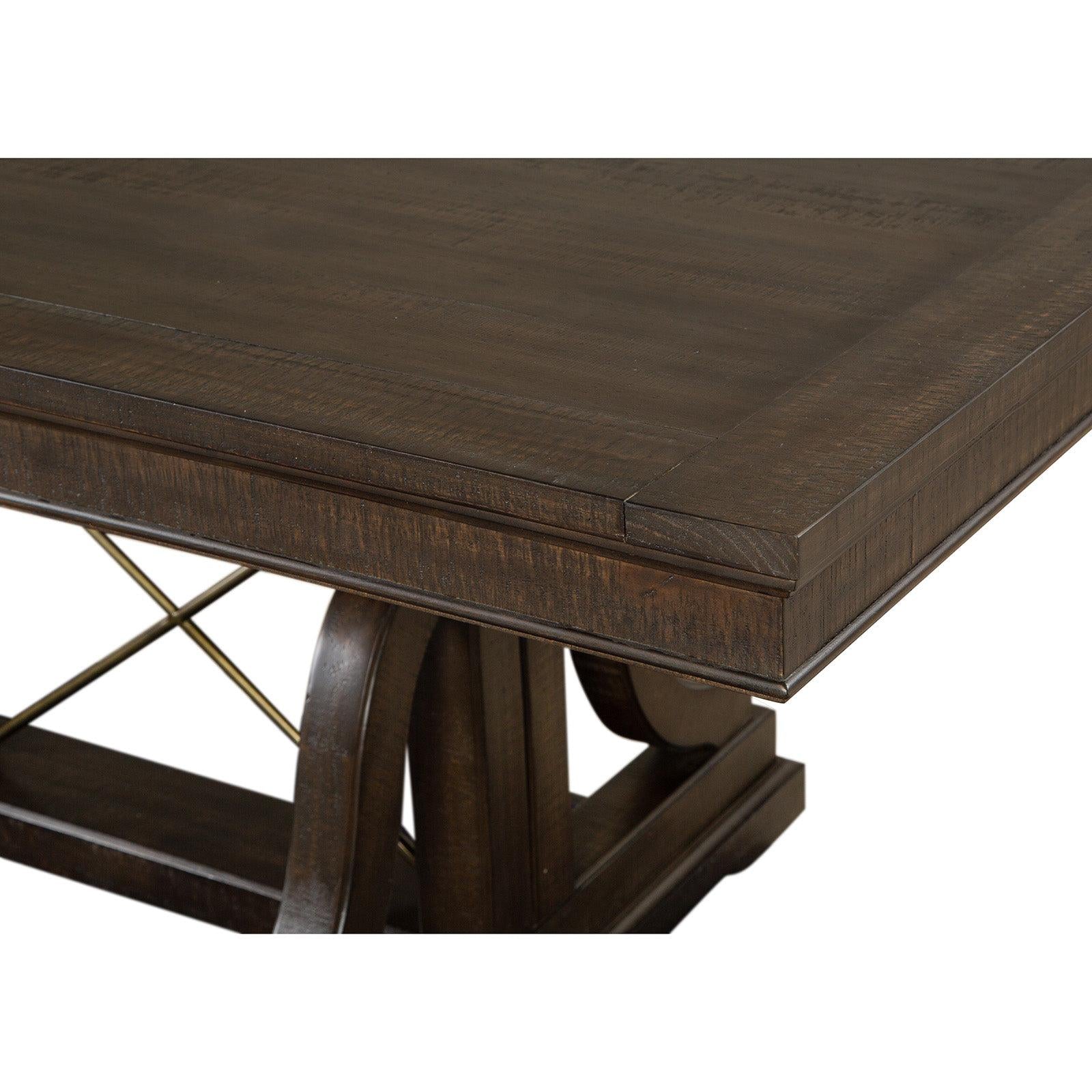 Magnussen Home Westley Falls Graphite Extendable Trestle Dining Table
