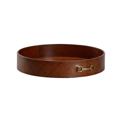 Chelsea House Leather Small Metal Tray