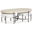 Magnussen Home Jennings Edgecomb Grey And Weathered Antique Nickel Oval Cocktail Table With 2 Ottomans