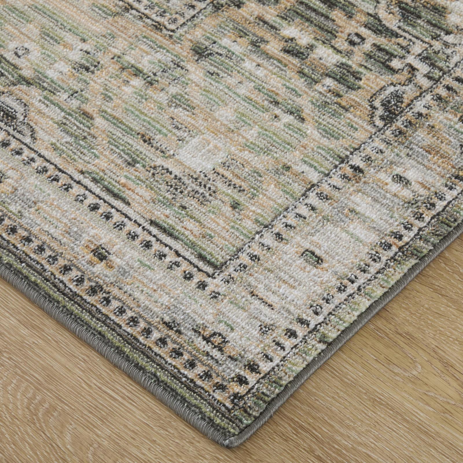 Feizy Augustine 39TVF Traditional Medallion, Tan/Green/Ivory, Rug