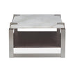 Magnussen Home Paradox Pearl White And Roasted Almond And Brushed Platinum Rectangular Cocktail Table