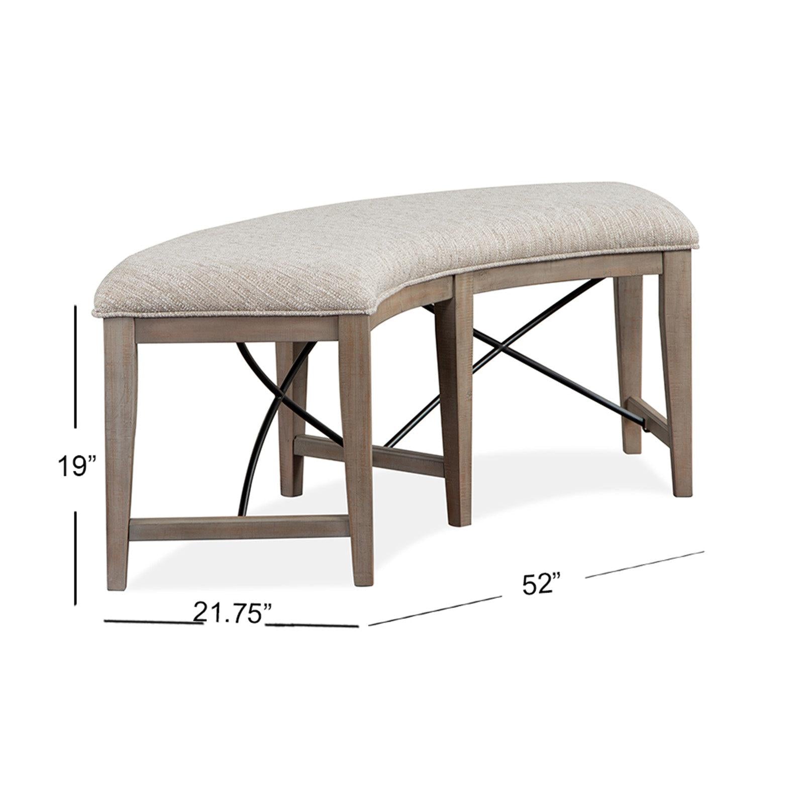 Magnussen Home Paxton Place Dovetail Grey Upholstered Bench