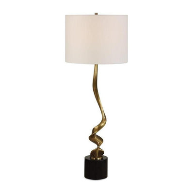 Uttermost Spiraling Cordless Brass Buffet Lamp