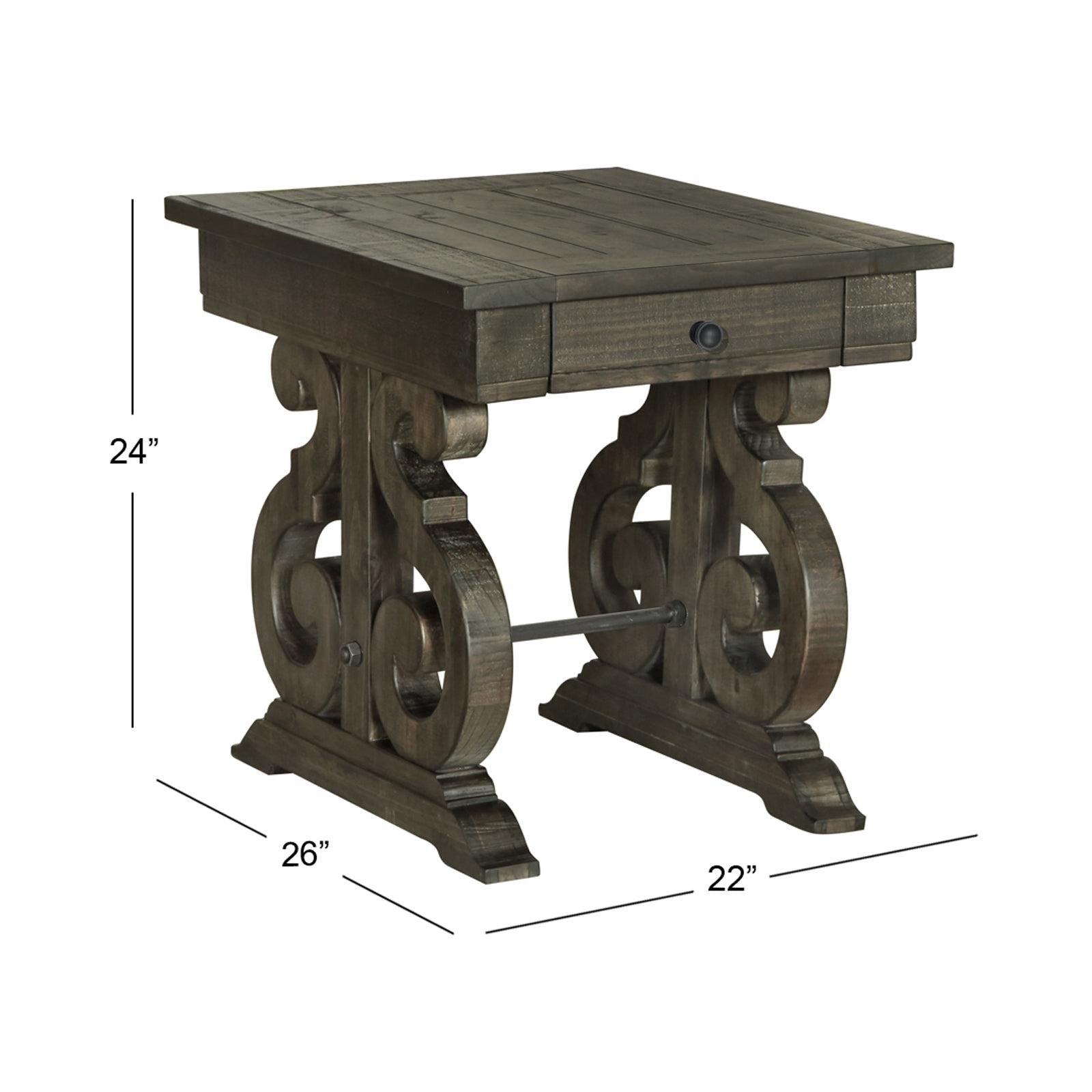 Magnussen Home Bellamy Peppercorn Rectangular End Table