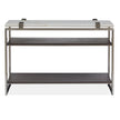 Magnussen Home Paradox Pearl White And Roasted Almond And Brushed Platinum Rectangular Sofa Table