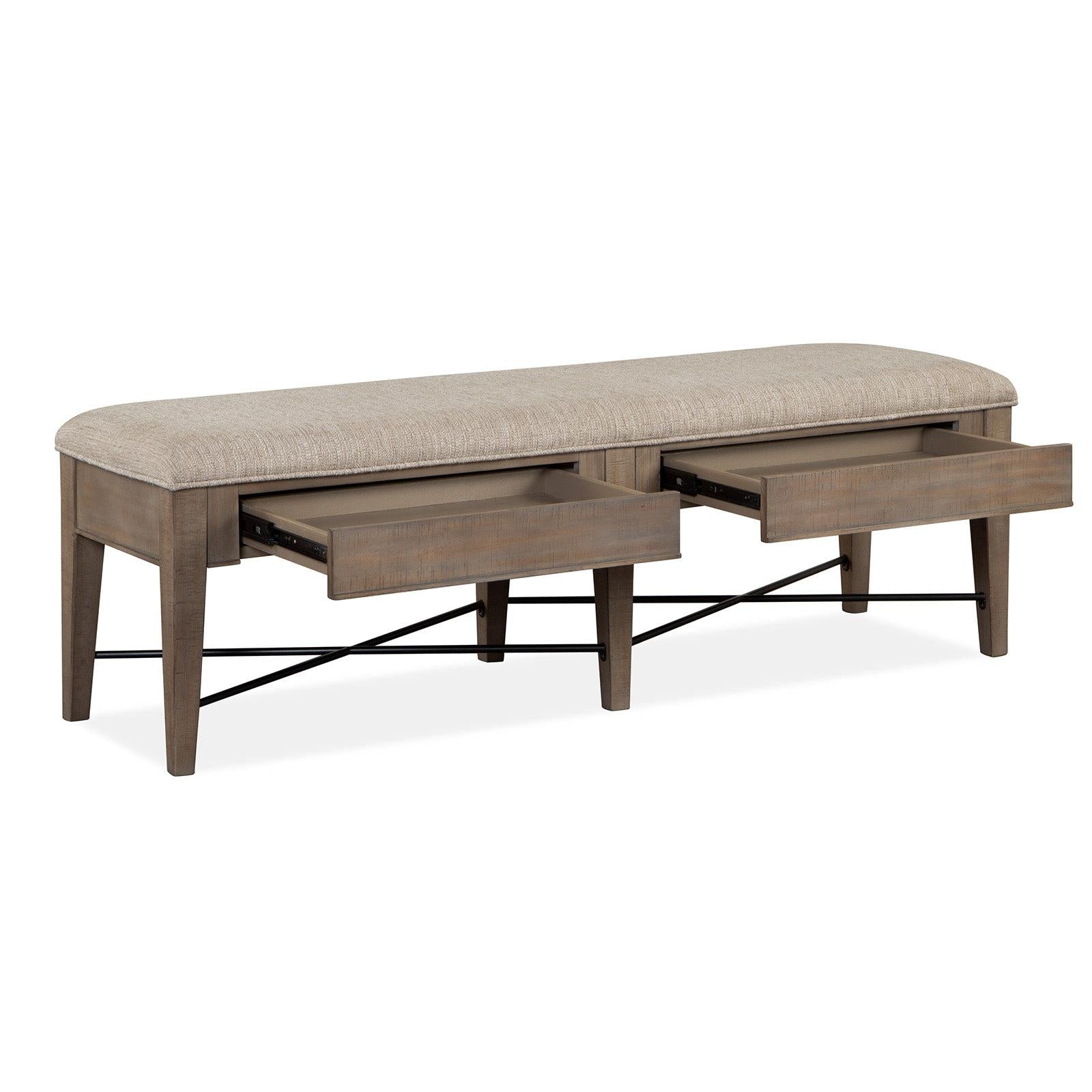 Magnussen Home Paxton Place Dovetail Grey Upholstered Bench