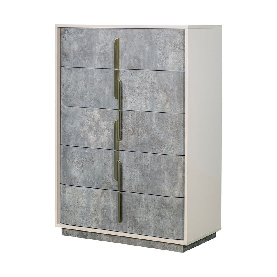 Michael Amini Pavira 5-Drawer Chest - Stone