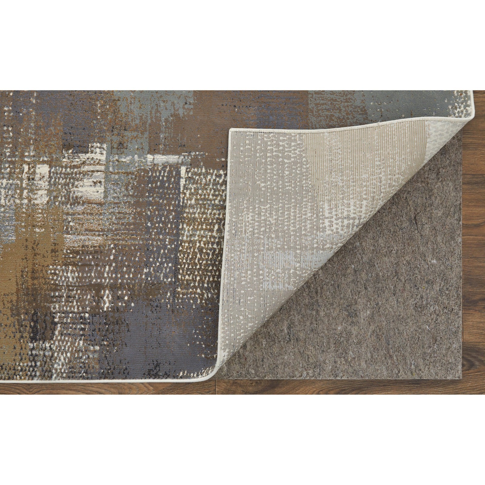 Feizy Clio 39LWF Modern Abstract in Ivory/Gray/Brown