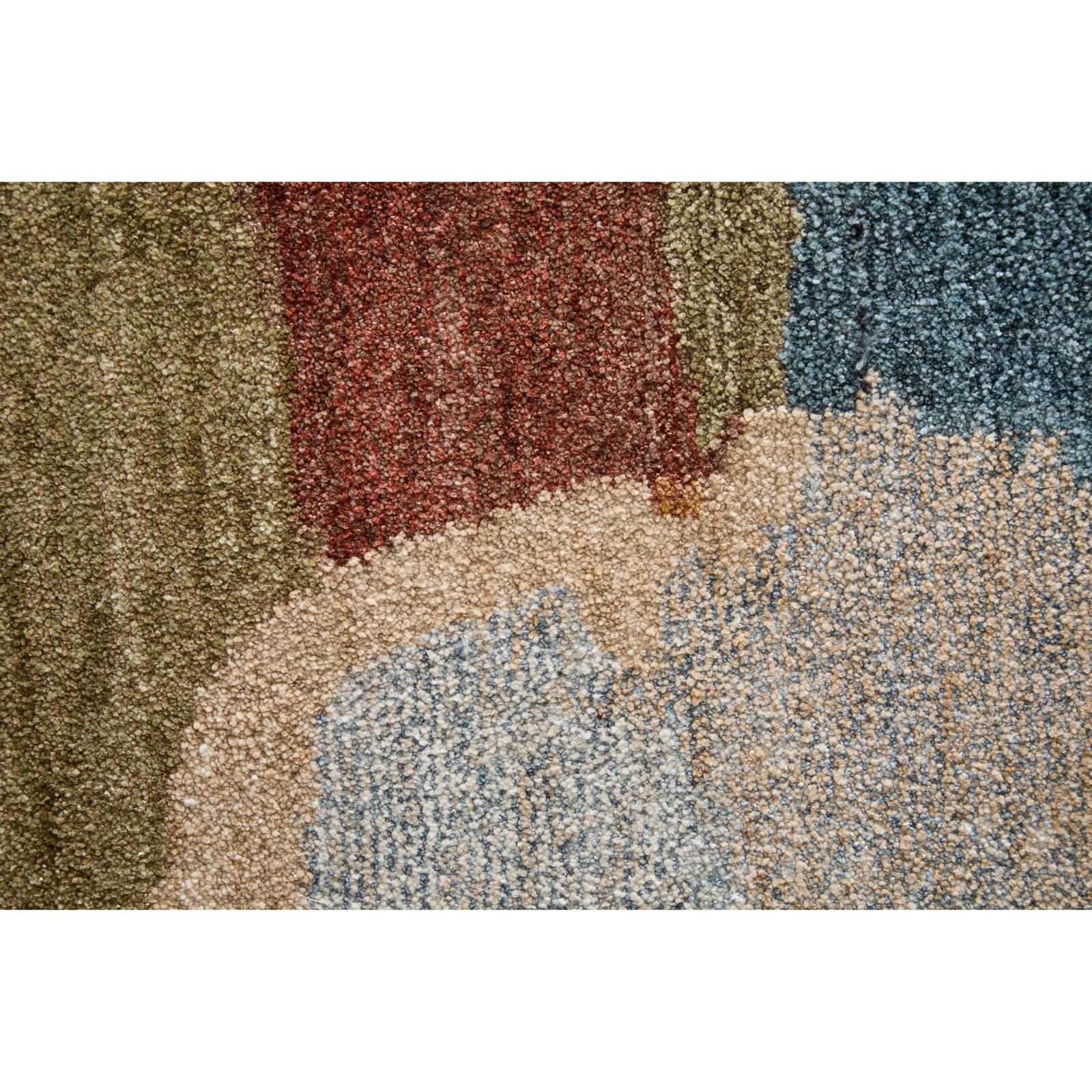 Feizy Pearson 39SDF Modern Abstract, Blue/Ivory/Orange, Rug