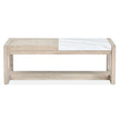 Magnussen Home Preston Gallery Buff And Antique Silver Rectangular Cocktail Table