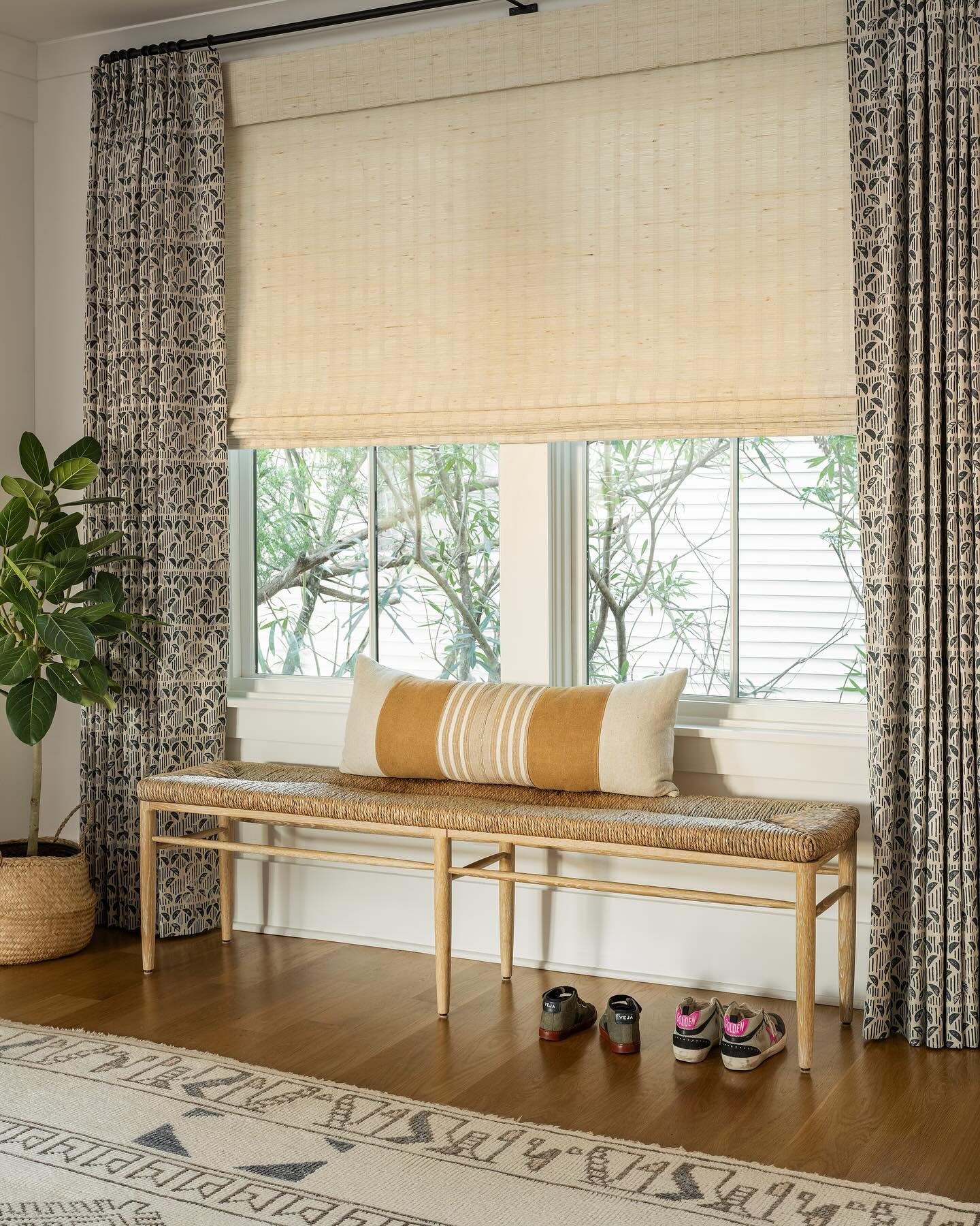 Colwyn Woven Rush Bench