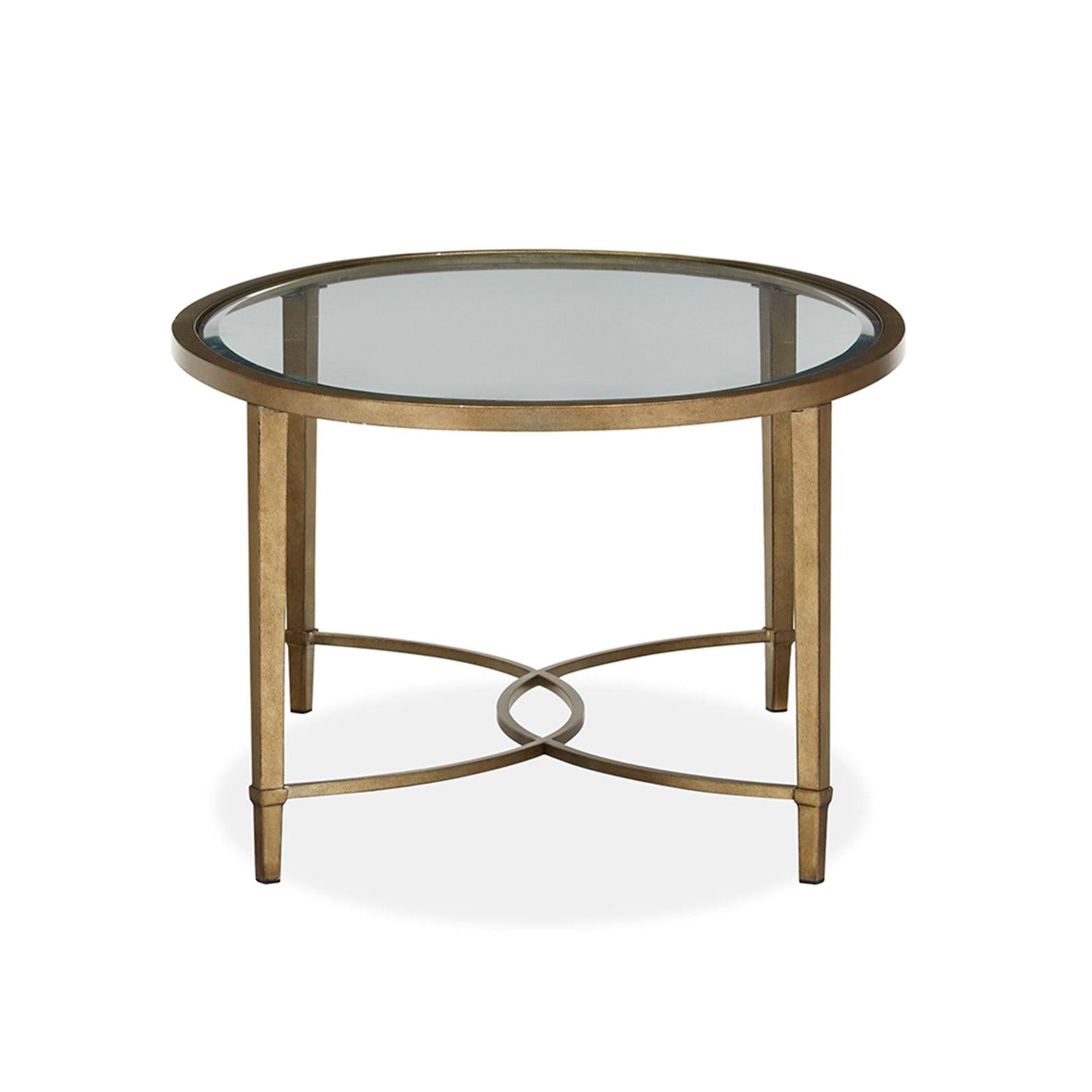 Magnussen Home Copia Antiqued Silver With Gold Tint Oval Cocktail Table