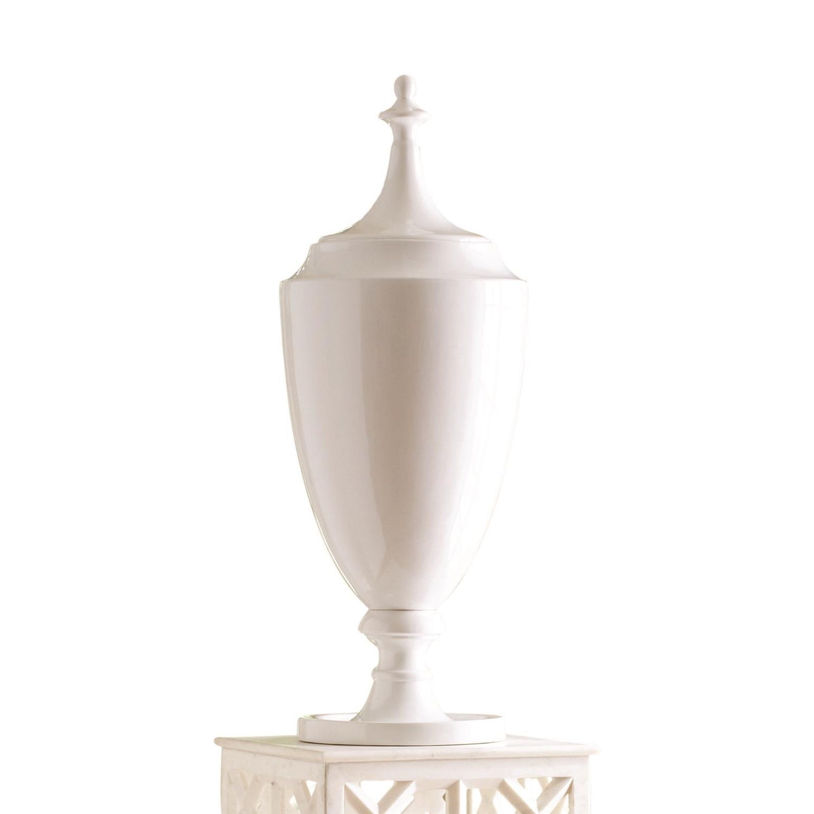Global Views White Grande Urn with Lid
