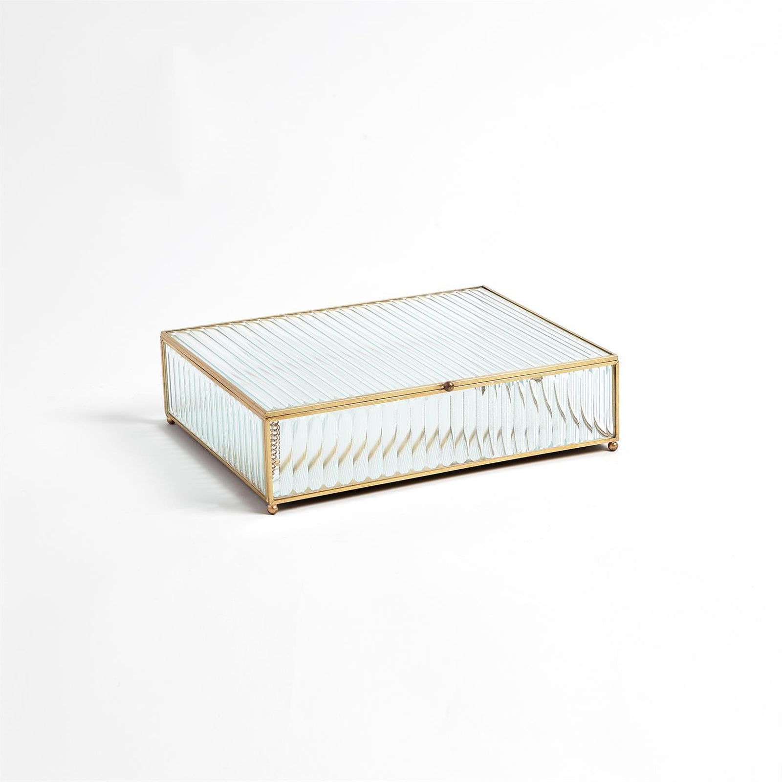 Global Views Reeded Glass Box Clear