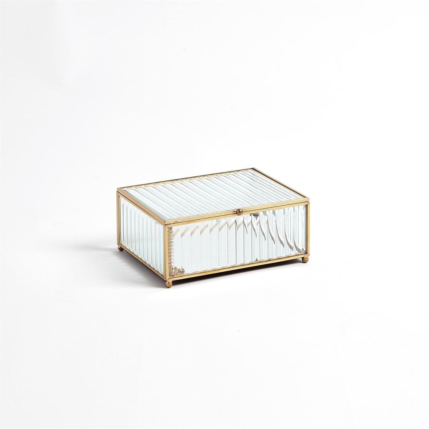 Global Views Reeded Glass Box Clear