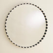 Global Views Black White Round Marble Mirror