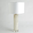 Global Views Brass Alabaster Cylinder Table Lamp