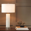 Global Views Brass Alabaster Cylinder Table Lamp