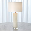 Global Views Brass Alabaster Cylinder Table Lamp