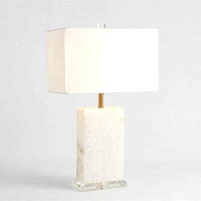 Global Views Brass Alabaster Rectangular Table Lamp Clearance