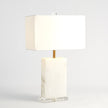 Global Views Brass Alabaster Rectangular Table Lamp