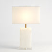 Global Views Brass Alabaster Rectangular Table Lamp