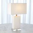Global Views Brass Alabaster Rectangular Table Lamp
