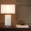 Global Views Brass Alabaster Rectangular Table Lamp