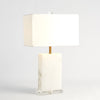 Global Views Brass Alabaster Rectangular Table Lamp