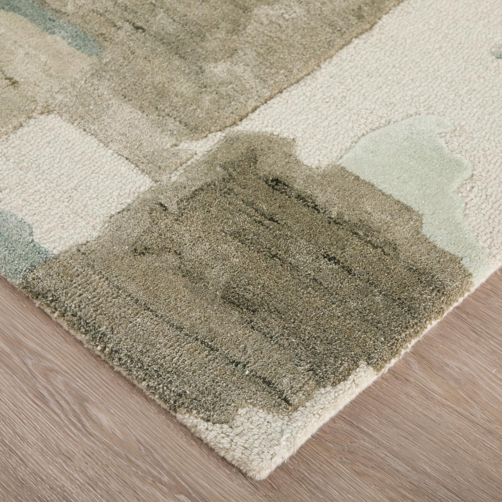 Feizy Kendall 8A59F Modern Abstract Rug in Green/Brown/Ivory