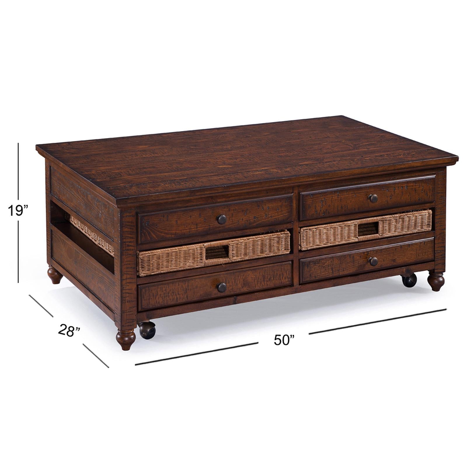 Magnussen Home Cottage Lane Coffee Rectangular Lift Top Cocktail Table