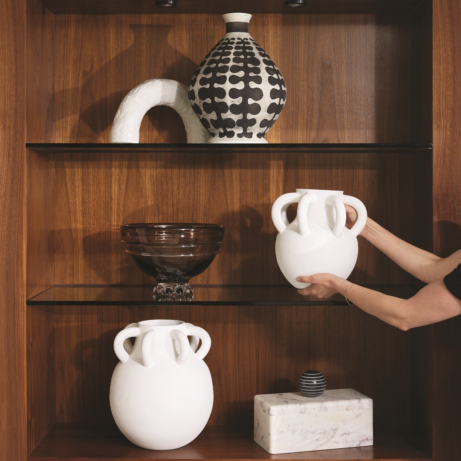 Global Views White Amphora Loop Vase