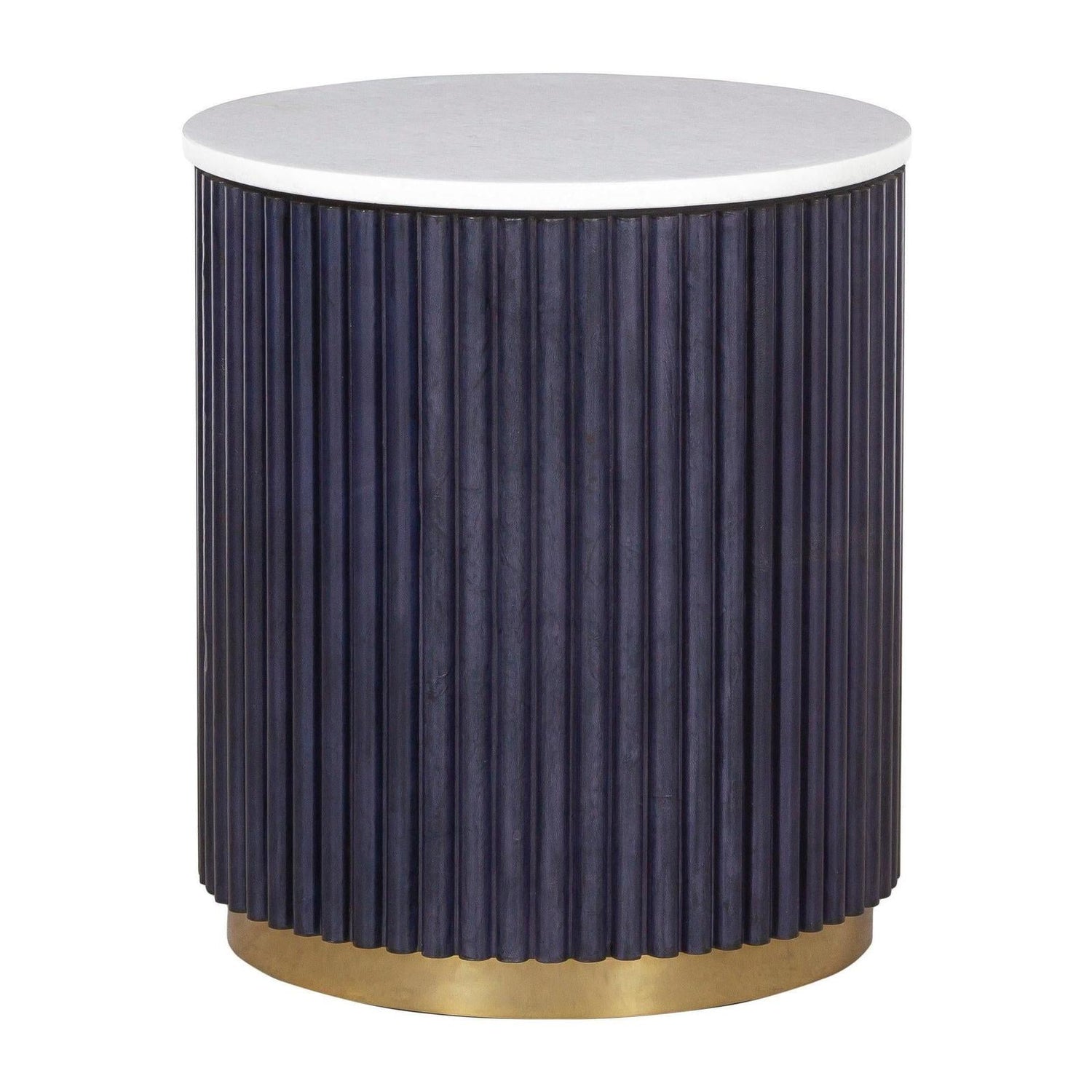 Fairfield Harper Round End Table with Marble Top