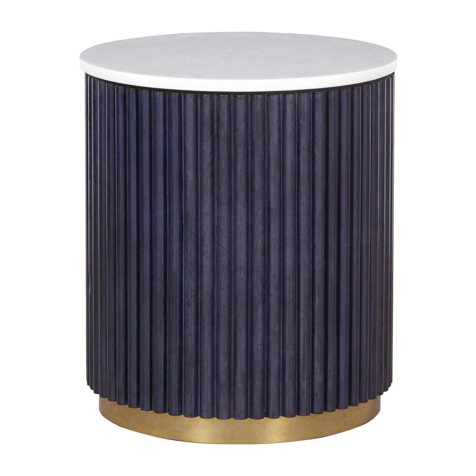 Fairfield Harper Round End Table with Marble Top