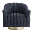Arteriors Springsteen Chair Indigo Tweed Champagne Swivel