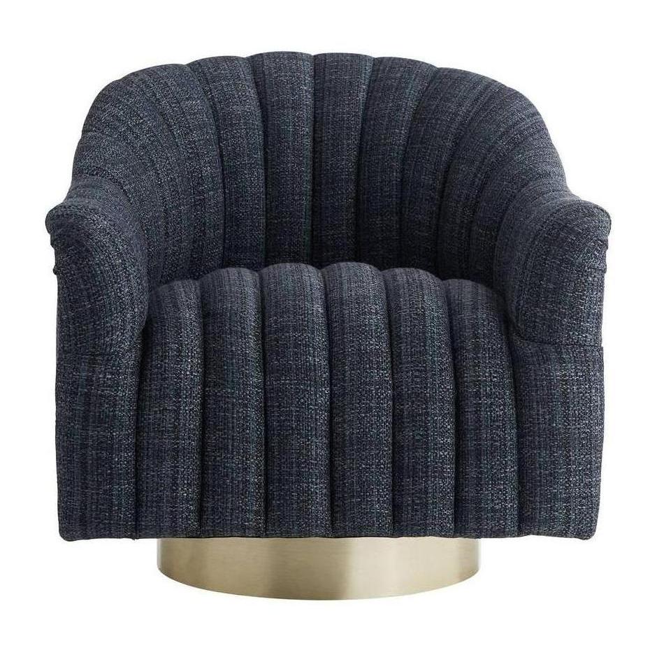 Arteriors Springsteen Chair Indigo Tweed Champagne Swivel