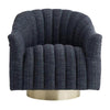 Arteriors Springsteen Chair Indigo Tweed Champagne Swivel