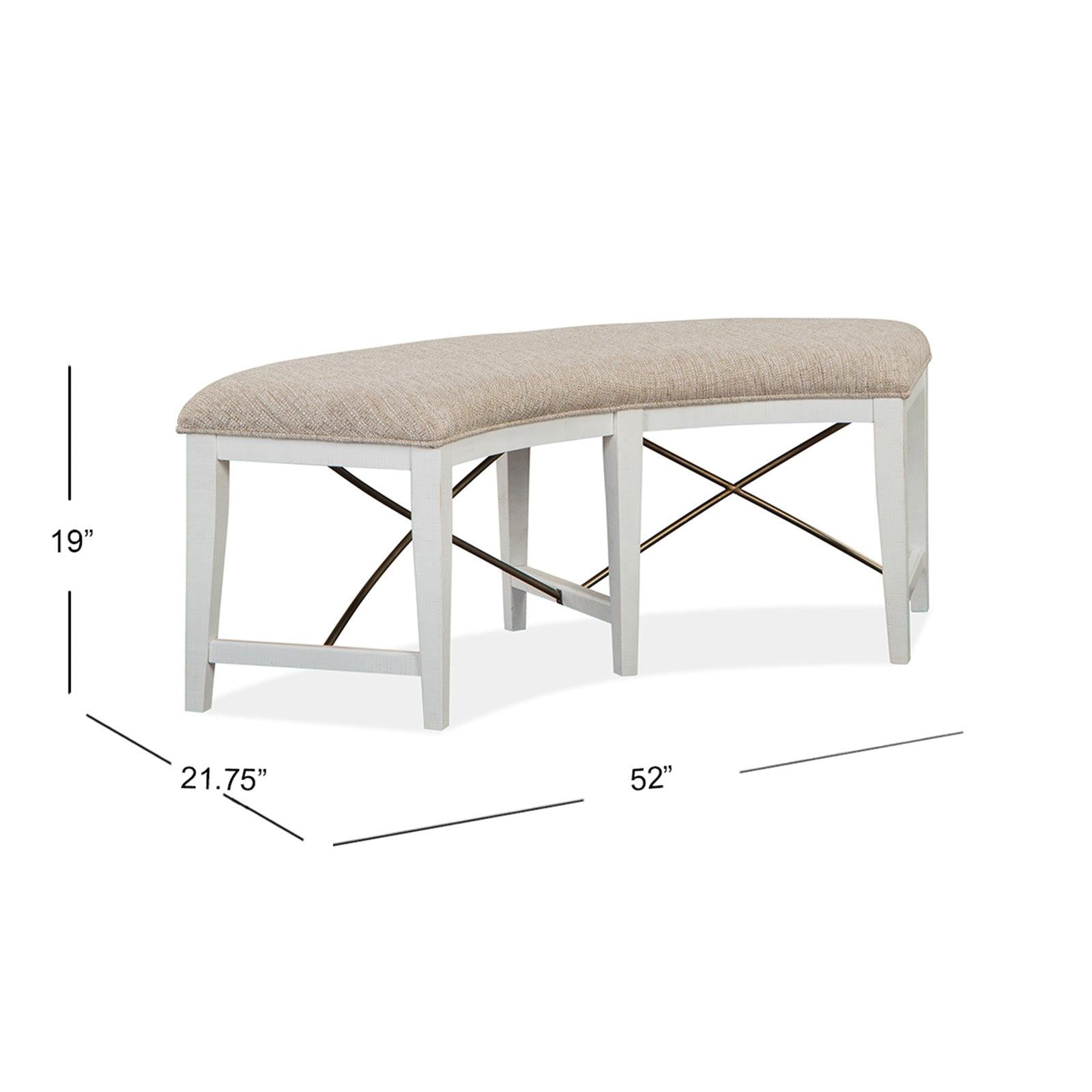 Magnussen Home Heron Cove Chalk White And Dovetail Grey Upholstered Bench