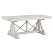 Magnussen Home Heron Cove Chalk White And Dovetail Grey Extendable Trestle Dining Table