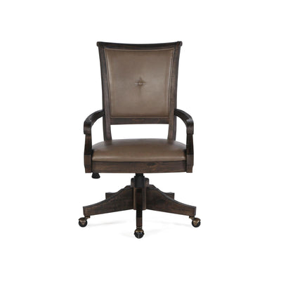 Magnussen Home Sutton Place Weathered Charcoal Fully Upholstered Swivel Chair